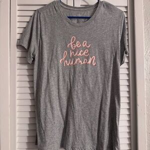 Women's Gray Tee with Pink Script